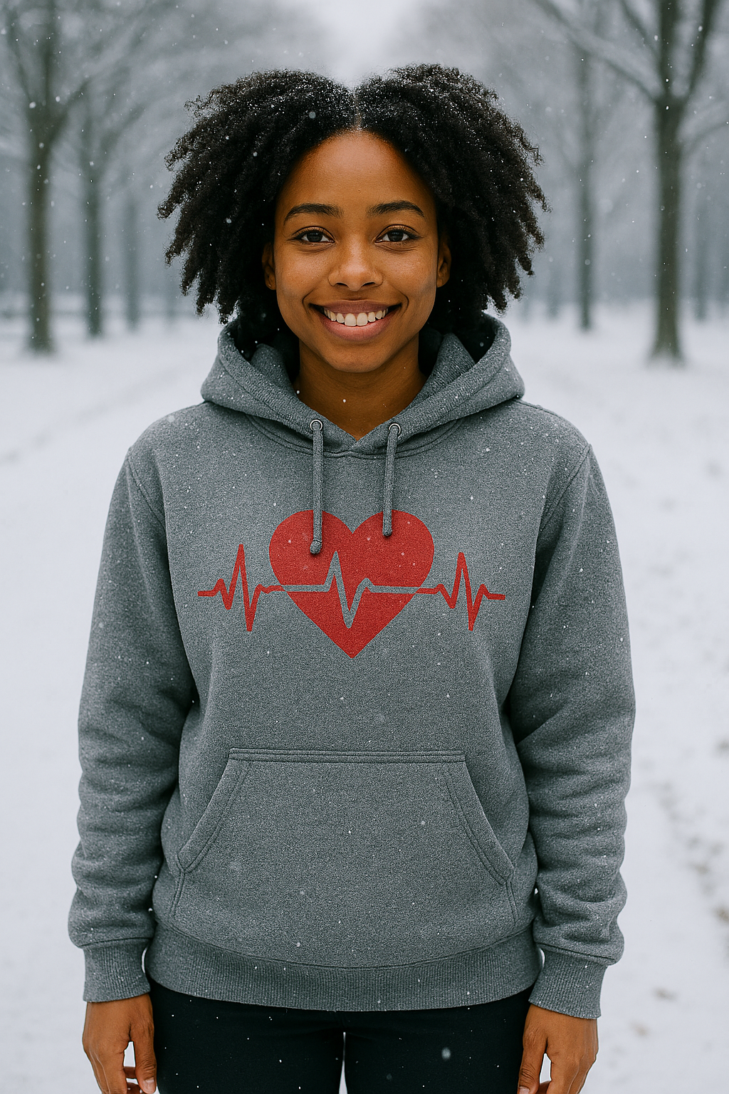 Heartbeat Love Hoodie By IAL – Unisex Fleece Pullover It's All Love Clothing