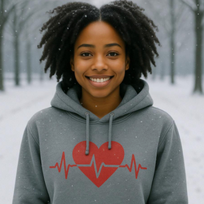 Heartbeat Love Hoodie By IAL – Unisex Fleece Pullover It's All Love Clothing